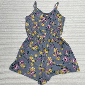Ultra Flirt Romper Shorts Sleeveless One Piece Flower‎ Print Size Medium M Rayon